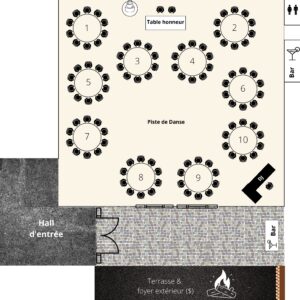 Le Chalet des Érables Plan de salle - La Charmante  